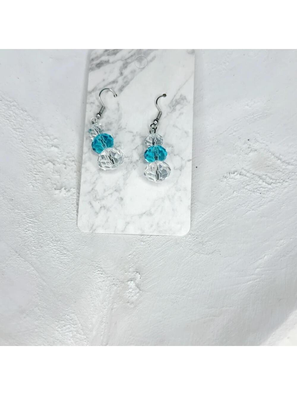 405u. Blue Crystal Earrings